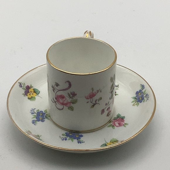 Crown Staffordshire England Roses and Pansies Demitasse Cup and Saucer - Picture 4 of 9